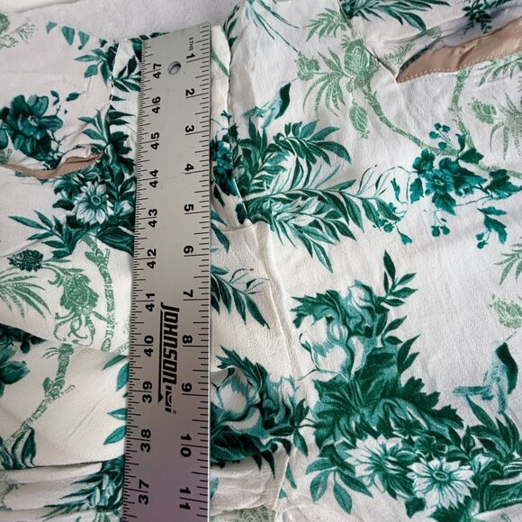 Anthropologie Ett:Twa Womens Christina Wide Leg Pants Size 2 Green White Casual - Picture 6 of 11